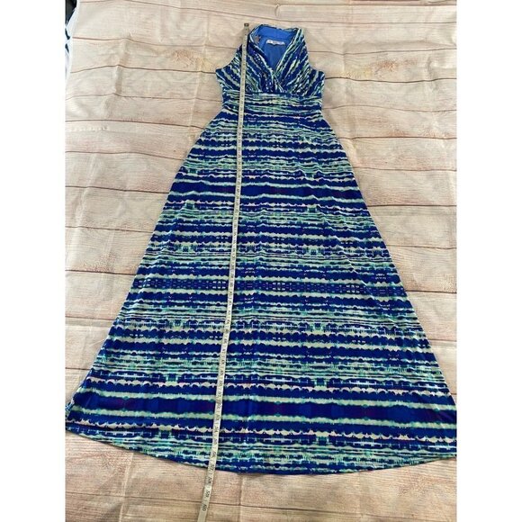 Evan Piccone Women's Blue Cap Sleeve Maxi Dress - 4 - Picture 2 of 12